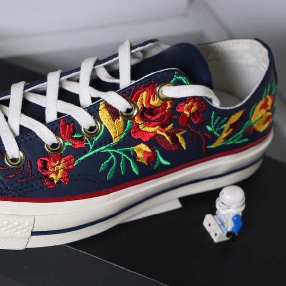 Converse Chuck 70 Navy Leather All Star Low Tops - Picture 3 of 7